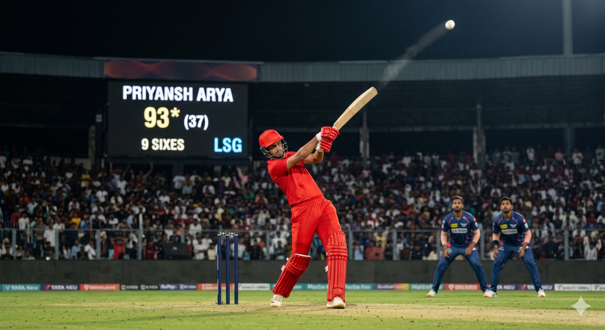 Priyansh Arya smashed 93 off 37 balls with 9 sixes vs LSG