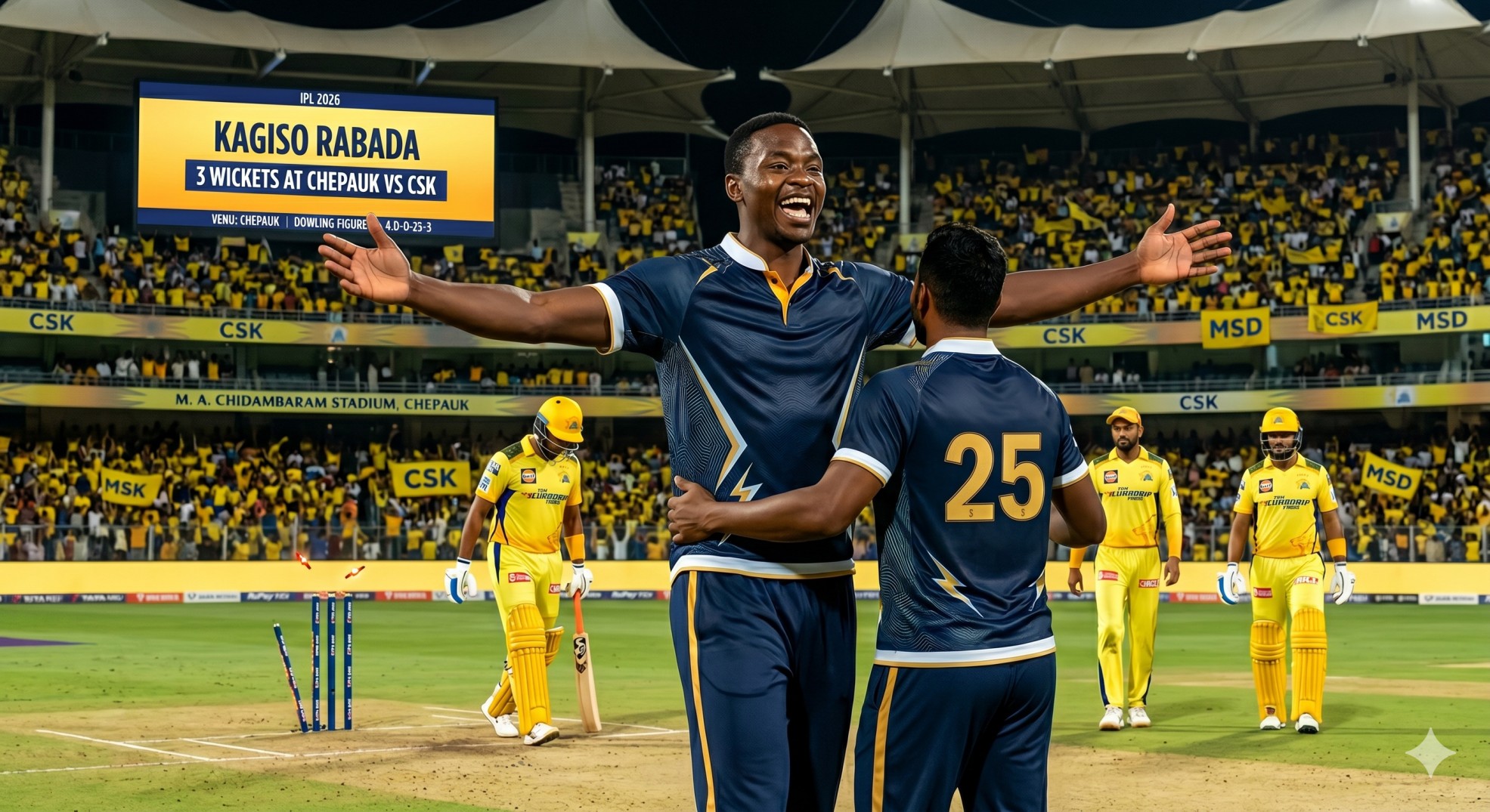 Kagiso Rabada 3 Wickets at Chepauk vs CSK